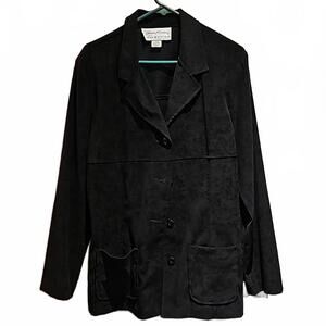 Giorgio Fiorlini black suede lightweight jacket size L. Vintage